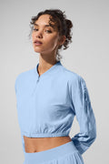 Recortada Breezy cubierta completa con cremallera - Seashell Blue
