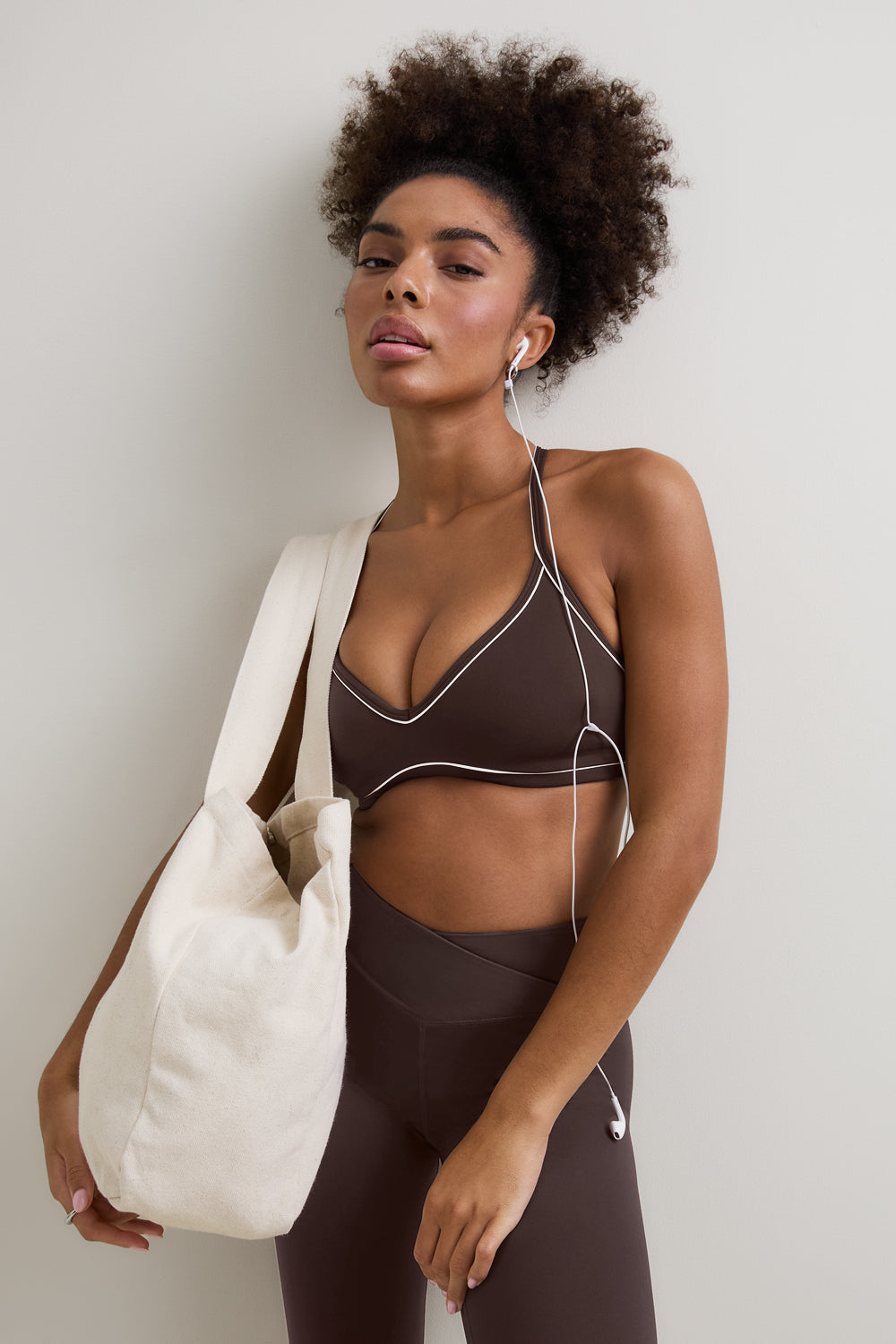 DayFlex Contrast Sweetheart Sports Bra - Chestnut Brown