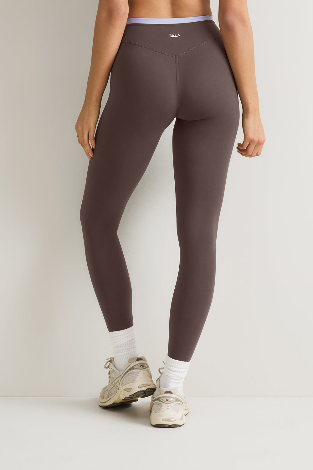 DayFlex Contrast Panel High Waisted Legging - Mocha Brown / Lilac