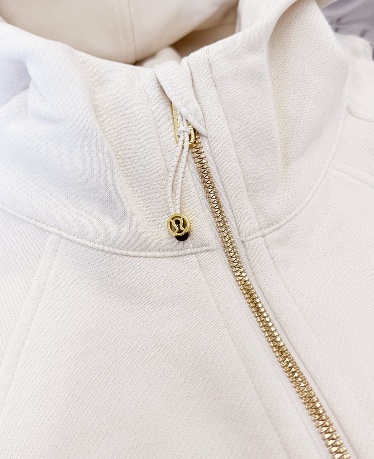 LIMITED EDITION Sigma Delta Tau lululemon Scuba Oversized Half-Zip Hoodie - Ivory & Gold