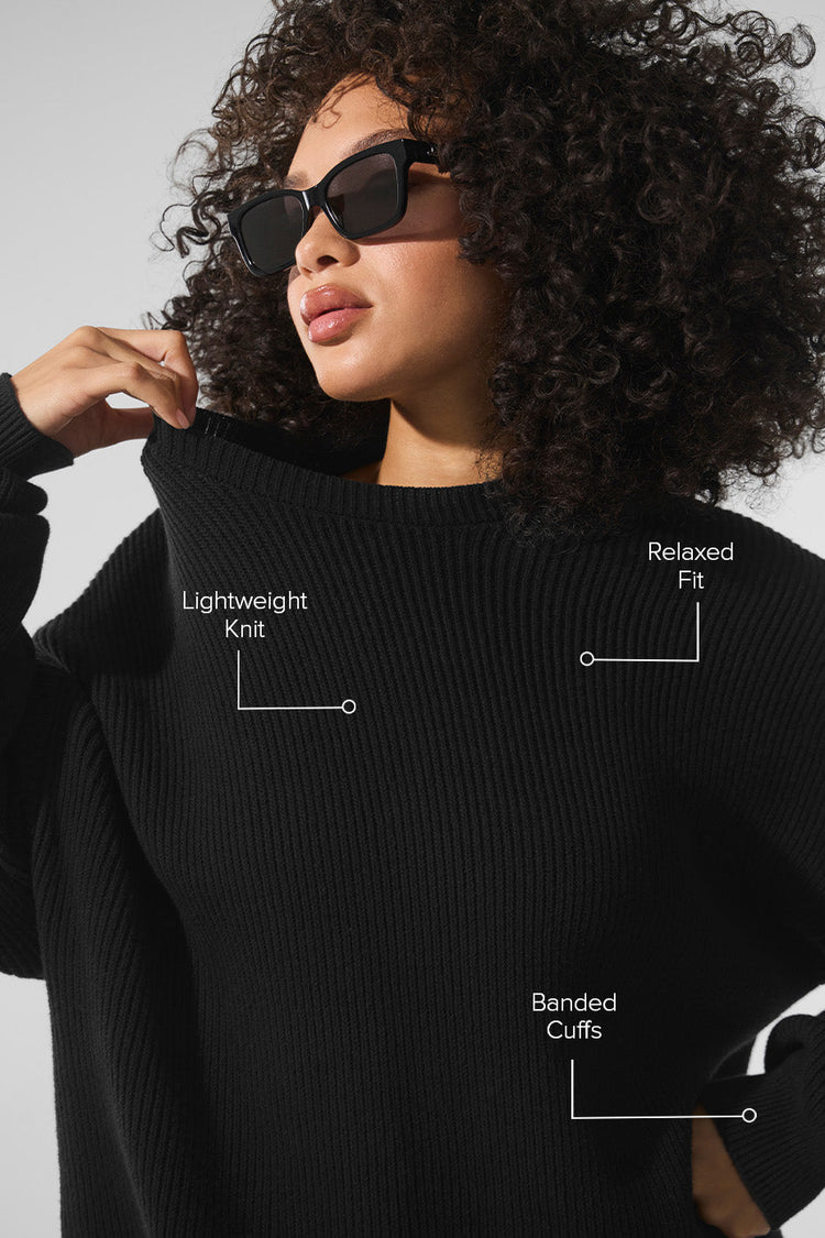 Domain Rib Knit Crew Sweater - Athletic Heather Grey