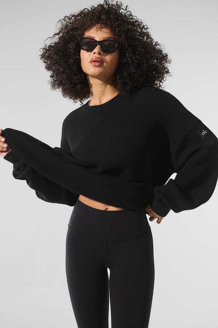 Domain Rib Knit Crew Sweater - Athletic Heather Grey