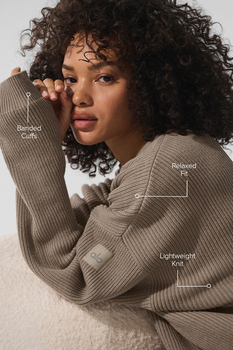 Domain Rib Knit Crew Sweater - Athletic Heather Grey