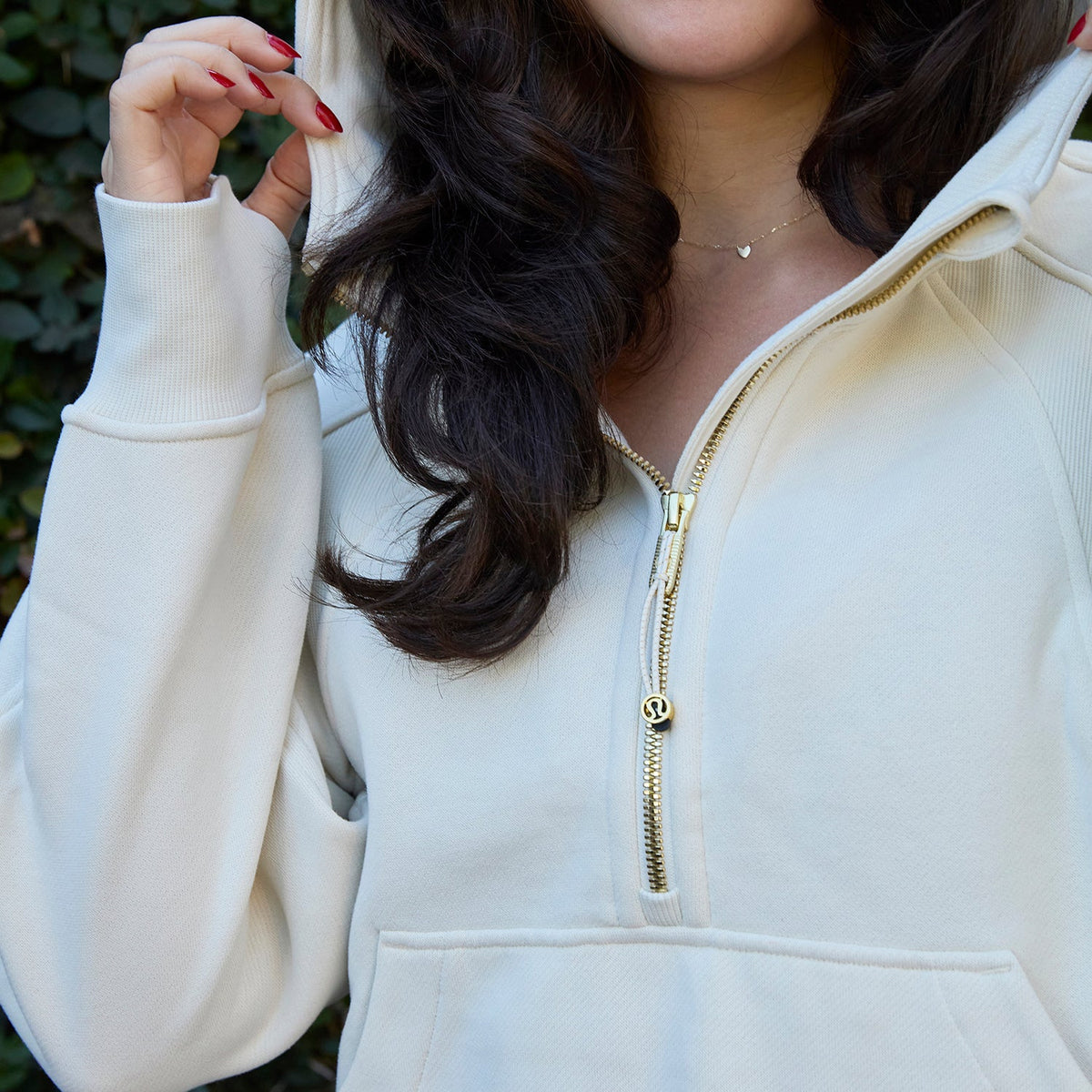 LIMITED EDITION Sigma Delta Tau lululemon Scuba Oversized Half-Zip Hoodie - Ivory & Gold