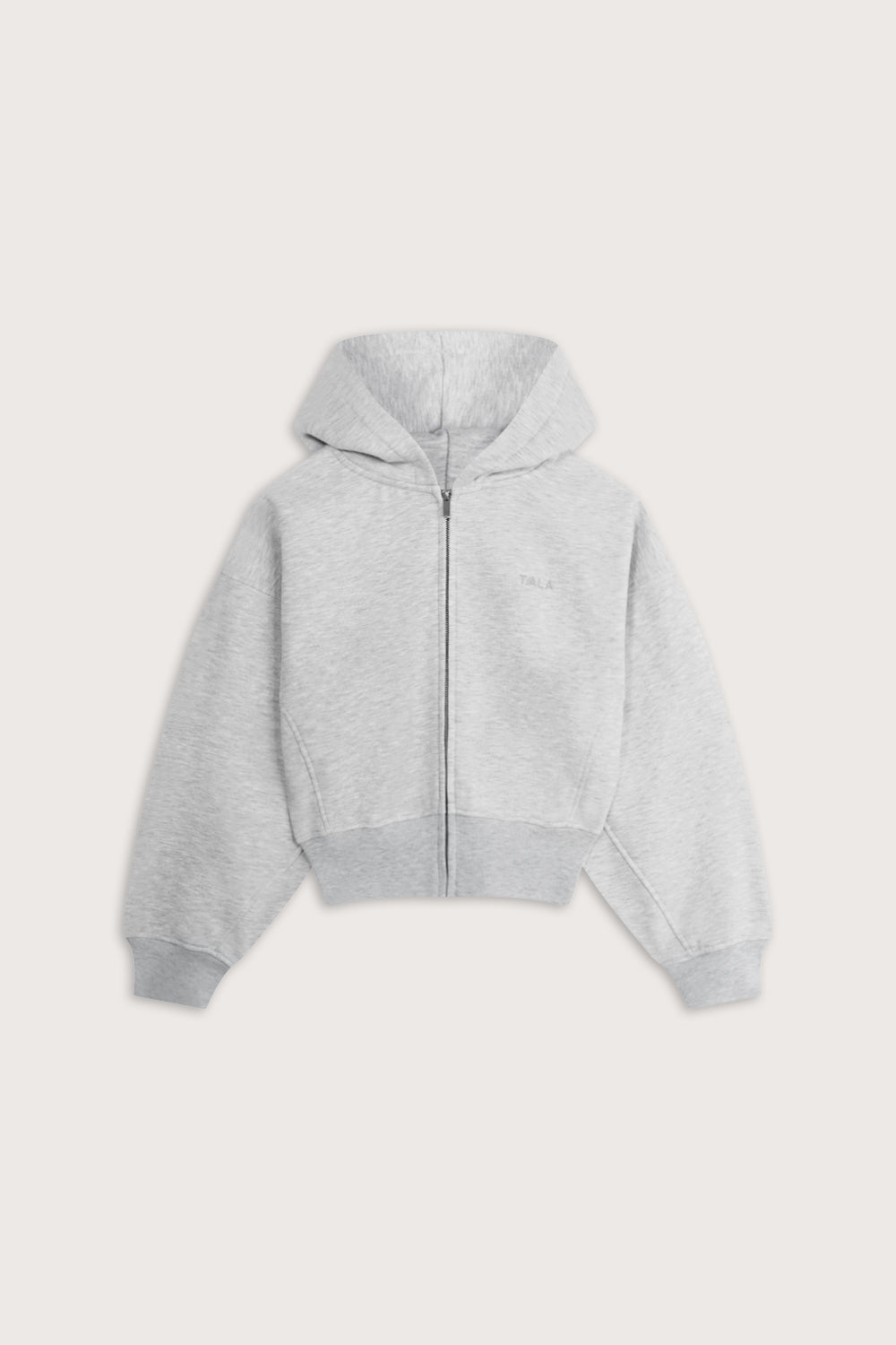Cocoon Zip Through Hoodie - Grey Marl
