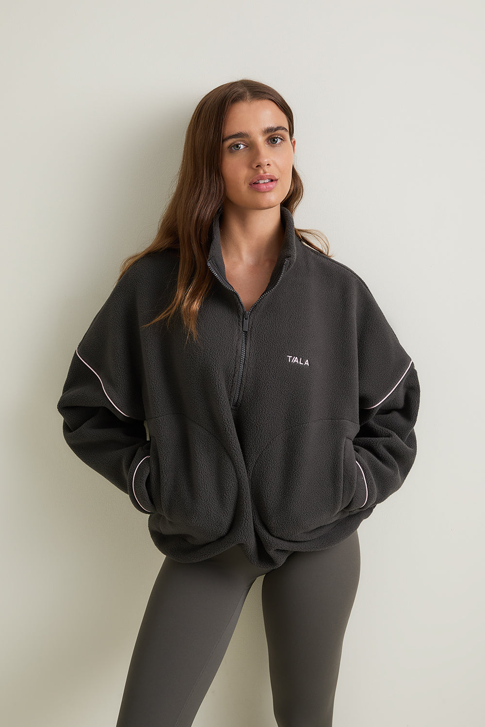 1/4 Zip Fleece Jacket - Dark Moss