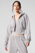 Sudadera con capucha y cremallera Sweet Escape lavada - Lavado gris cielo