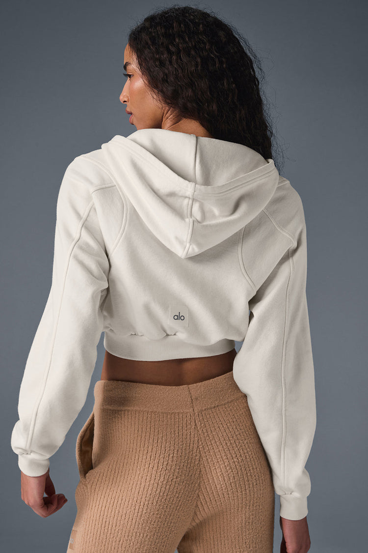 Sudadera con capucha y cremallera Sweet Escape lavada - Lavado gris cielo