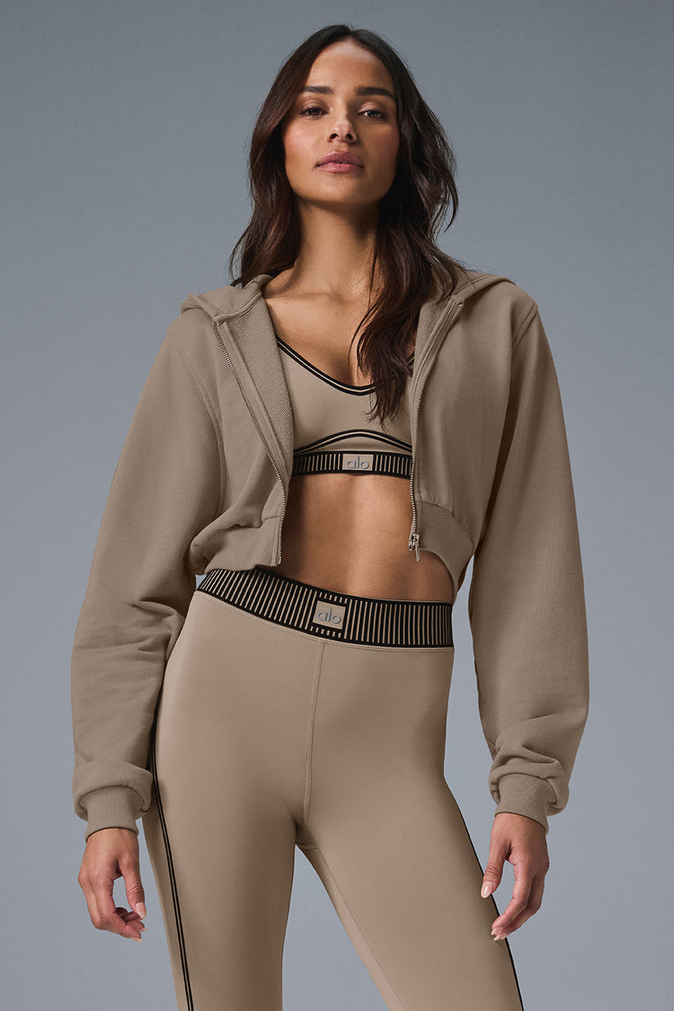 Sudadera con capucha y cremallera Sweet Escape lavada - Lavado gris cielo