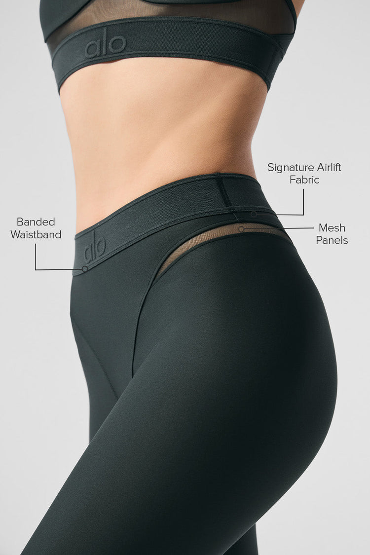 Leggings Airlift Rebel de cintura alta 7/8 - Verde carbón
