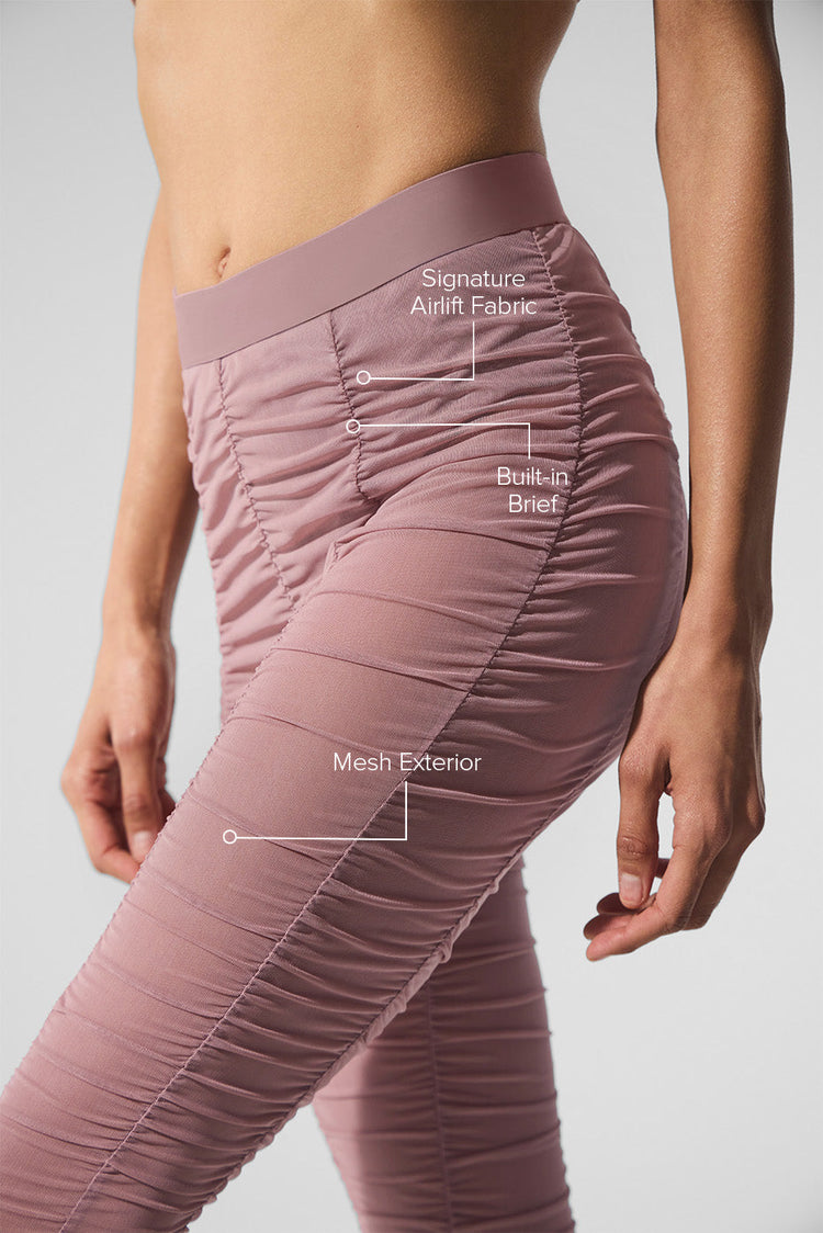 Leggings Cherish de cintura alta con malla Airlift - Cuarzo ahumado